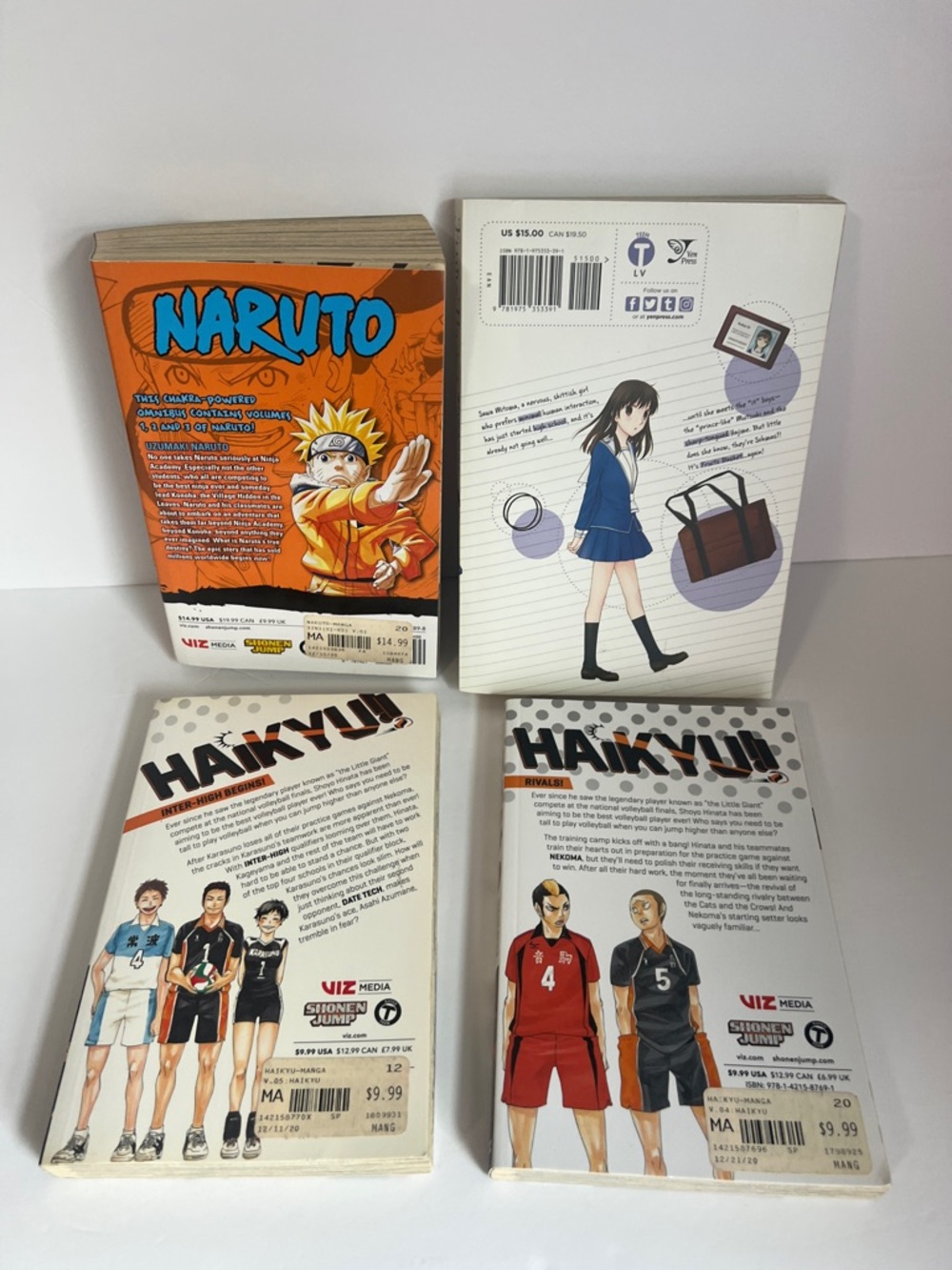 Set of 4 Manga Books - Naruto + Haikyu!! backs - Picture 4 of 8